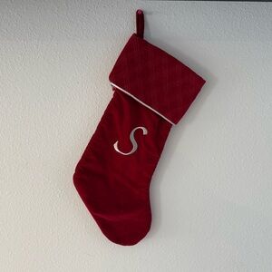 Red Holiday Stocking with Monogram